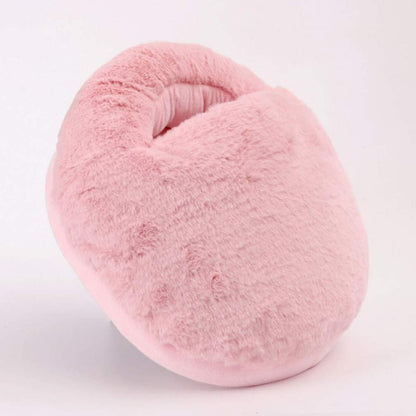 IMIKEYA Cozy Plush Foot Warmer & Gentle Massager – USB Heated Thermal Slippers (Pink)