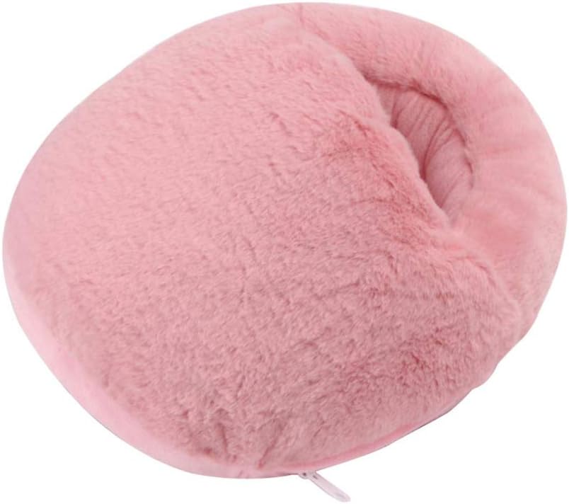 IMIKEYA Cozy Plush Foot Warmer & Gentle Massager – USB Heated Thermal Slippers (Pink)