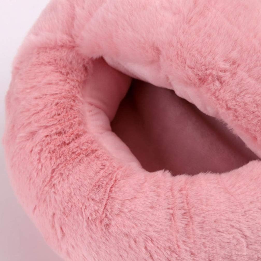 IMIKEYA Cozy Plush Foot Warmer & Gentle Massager – USB Heated Thermal Slippers (Pink)